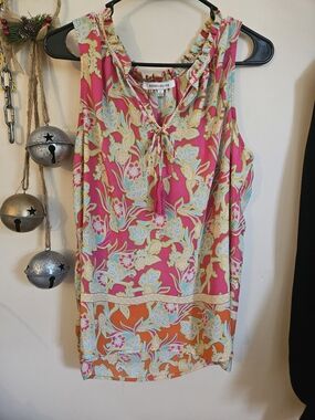 Rose & Olive Pink Floral Sleeveless Dress